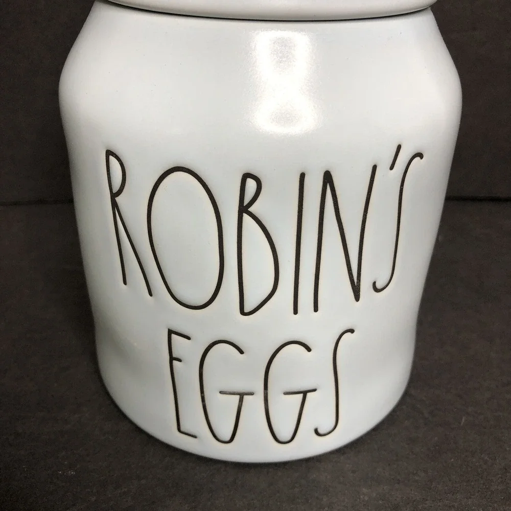Magenta Rae Dunn Robins Eggs Canister with Lid Baby Blue 7